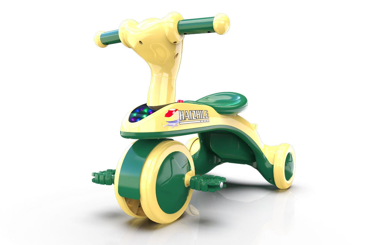 Tricycle enfant lumineux roues mousse musique Vert | PROJETVELO