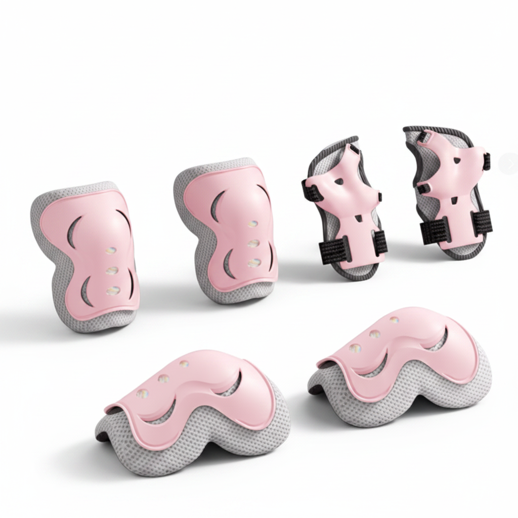 Kit protection enfant rose genouillères coudières poignets | PROJETVELO