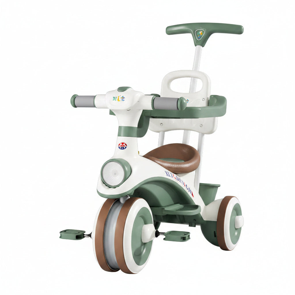 Tricycle enfant pousseur barre parentale auvent selon modèle | PROJETVELO