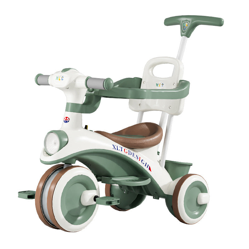 Tricycle enfant pousseur barre parentale auvent selon modèle | PROJETVELO