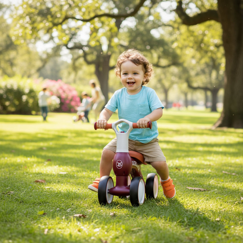 Draisienne porteur bébé 4 roues rouge ou vert | PROJETVELO