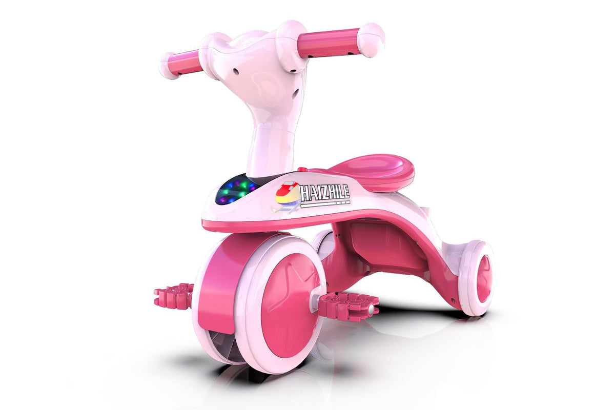 Tricycle enfant lumineux roues mousse musique Rose | PROJETVELO