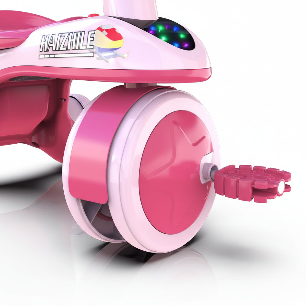 Tricycle enfant lumineux roues mousse musique Rose | PROJETVELO