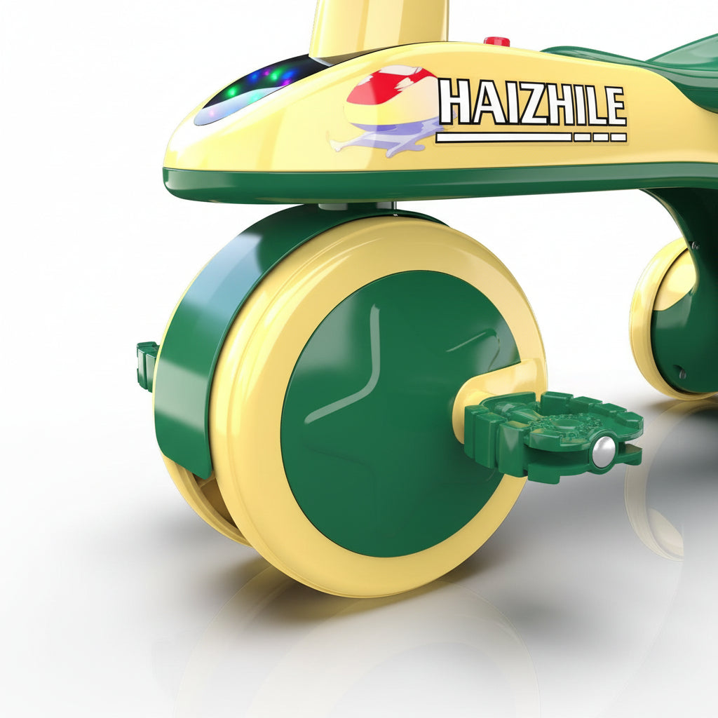 Tricycle enfant lumineux roues mousse musique Vert | PROJETVELO