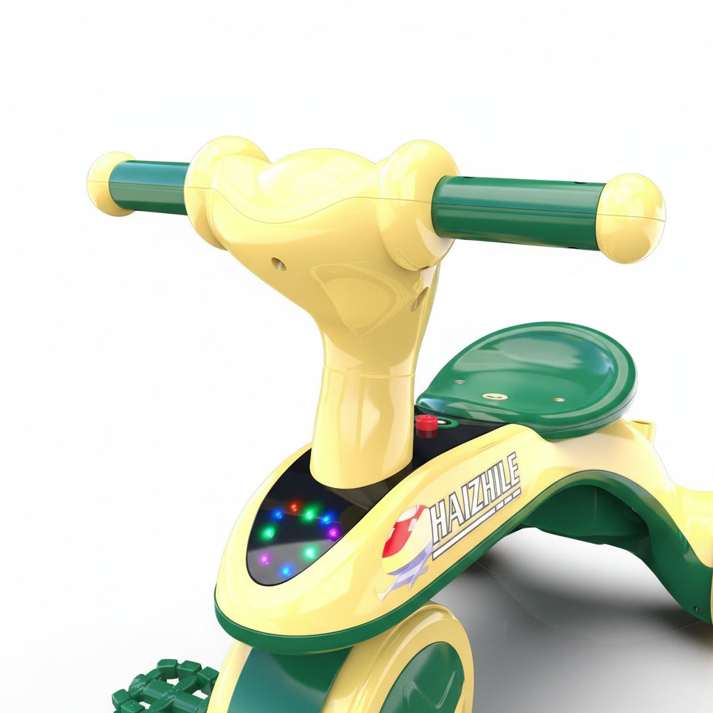 Tricycle enfant lumineux roues mousse musique Vert | PROJETVELO