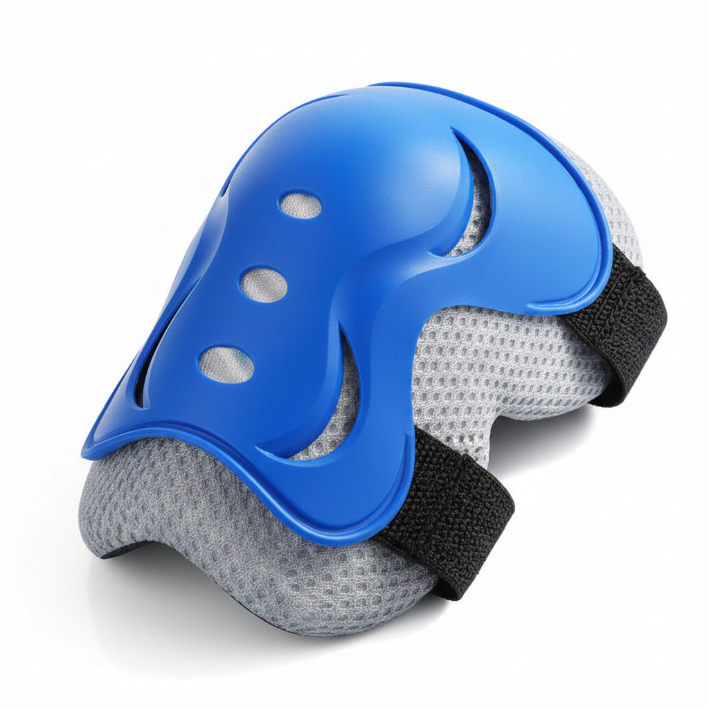 Kit protection enfant bleu genouillères coudières poignets | PROJETVELO