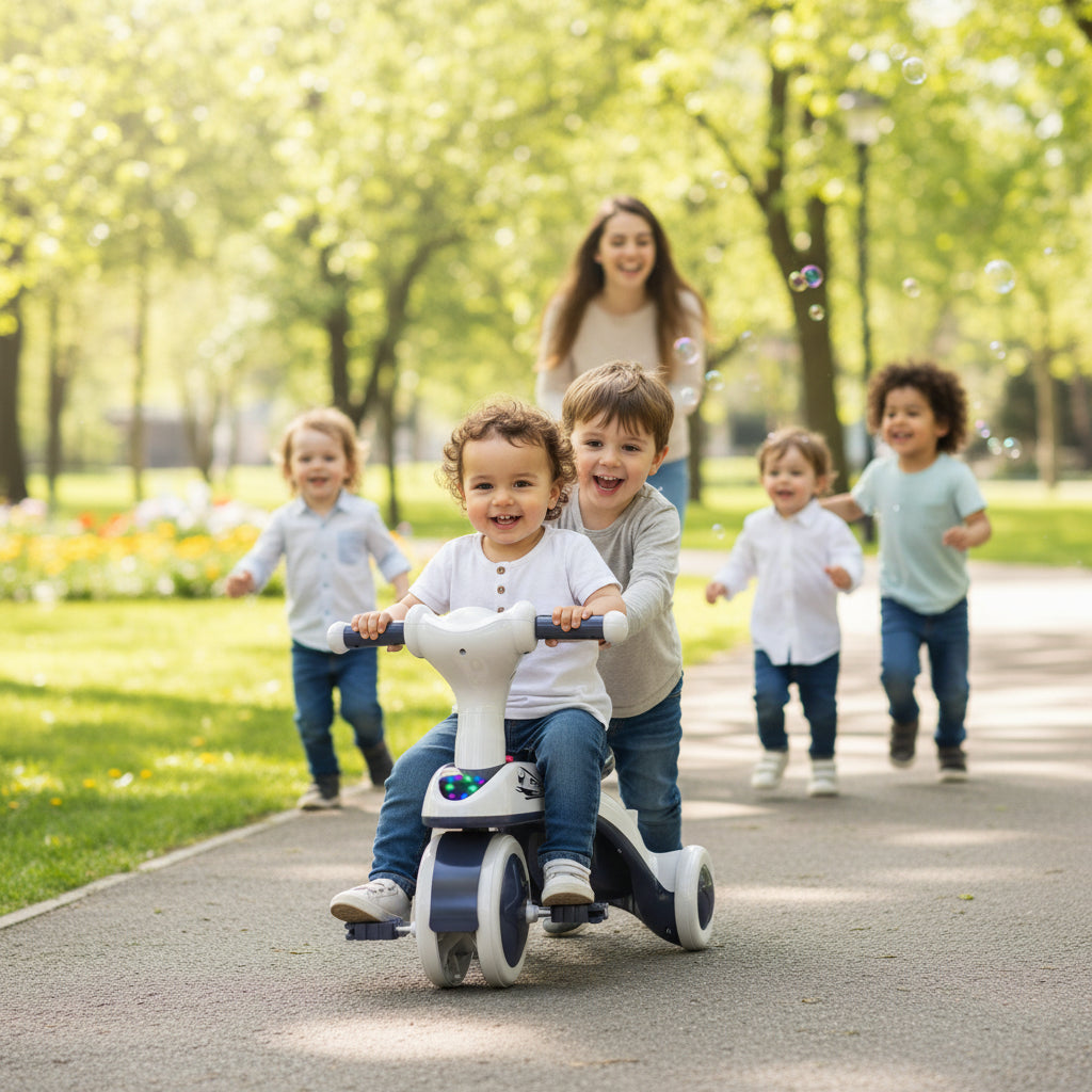 Tricycle évolutif bébé pédales sons lumières roues mousse | PROJETVELO
