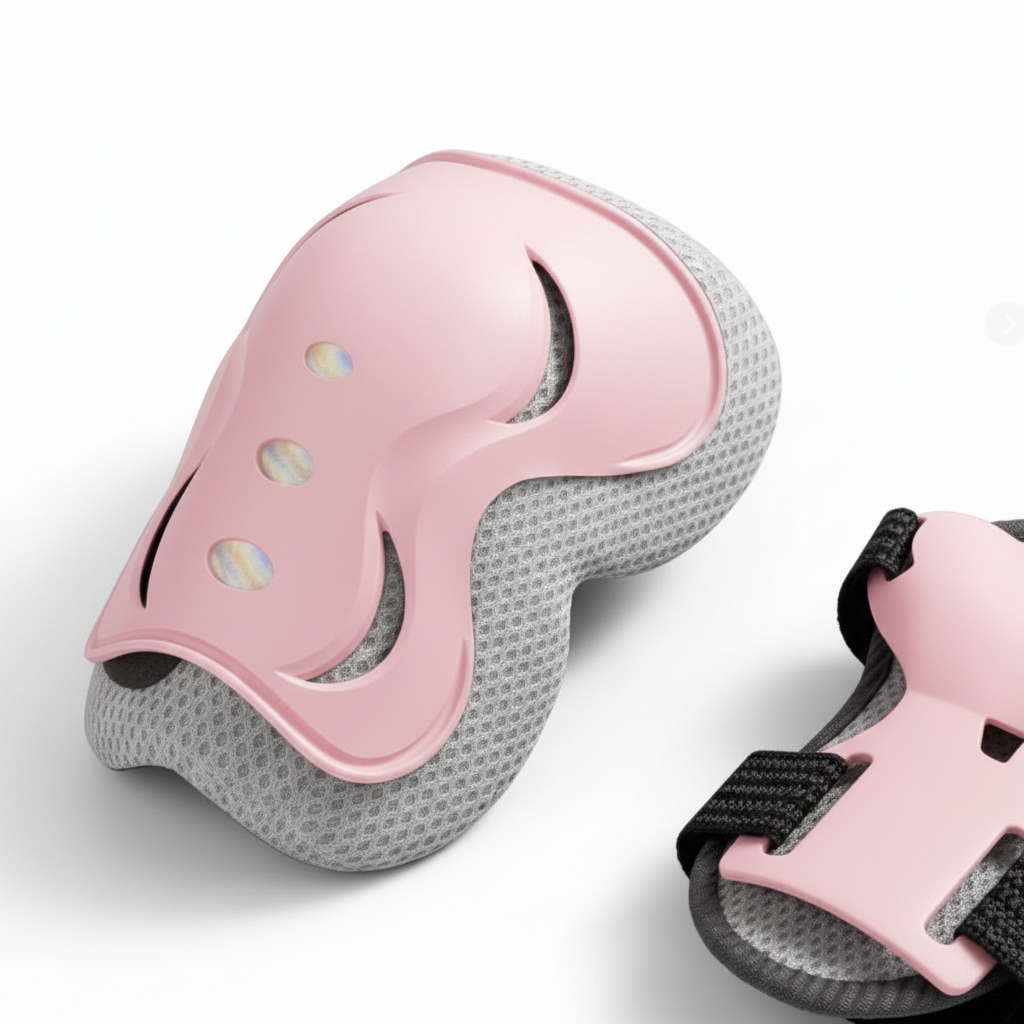 Kit protection enfant rose genouillères coudières poignets | PROJETVELO